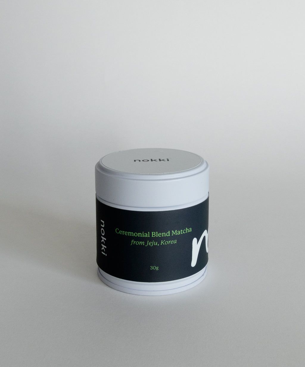 nokki Ceremonial Blend Matcha tin – organic ceremonial grade matcha powder UK