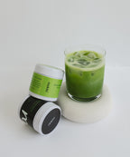 Organic Jeju Ceremonial Powder closeup with vibrant green colour.