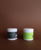 Organic Jeju Ceremonial Matcha Powder Set UK. Flavour options: Nutty, Chocolatey Blend and Bright, Floral , Umami Single Origin powder tins.